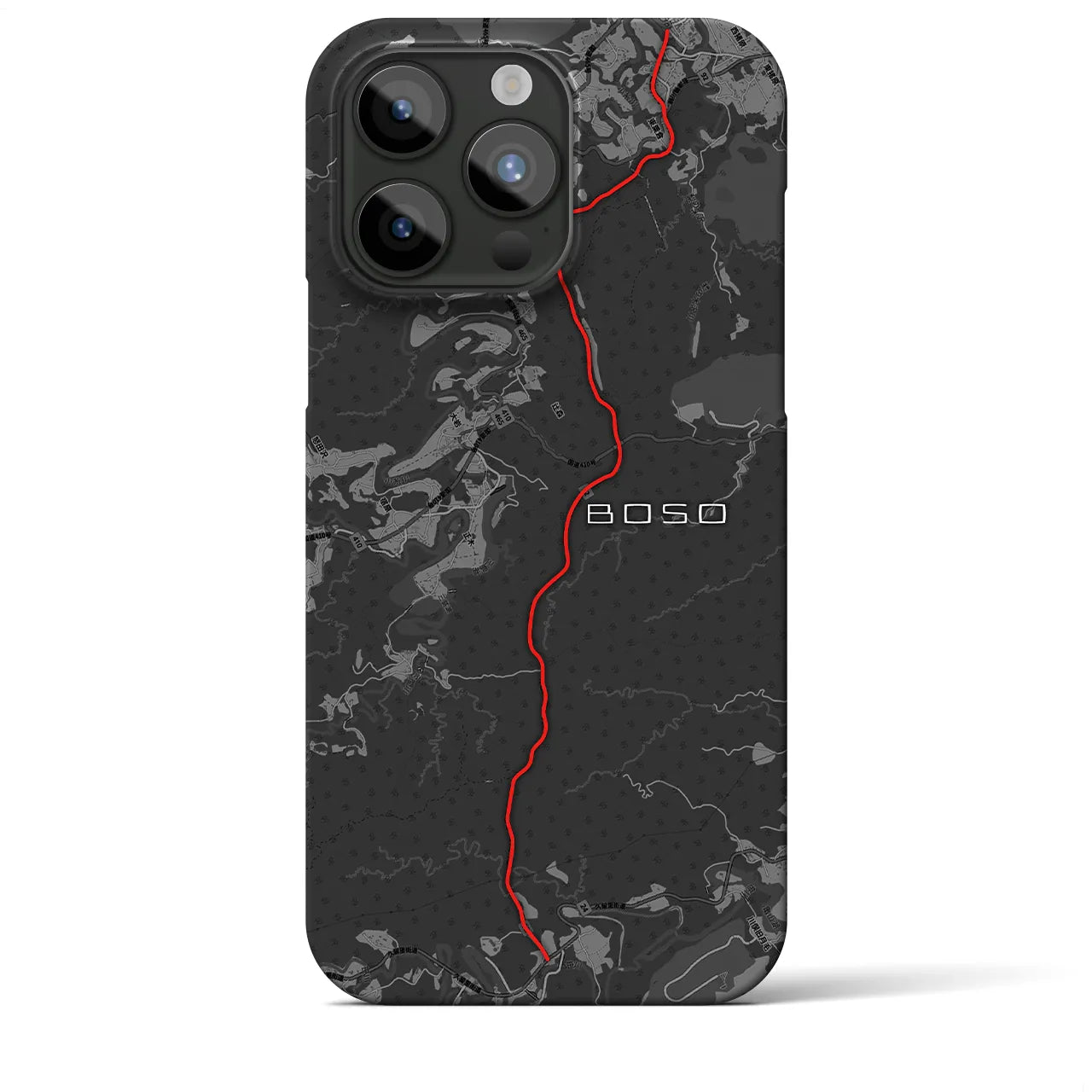 Recipro × Crossfield【房総】地図柄iPhoneケース（バックカバータイプ・チャコール）iPhone 15 Pro Max 用