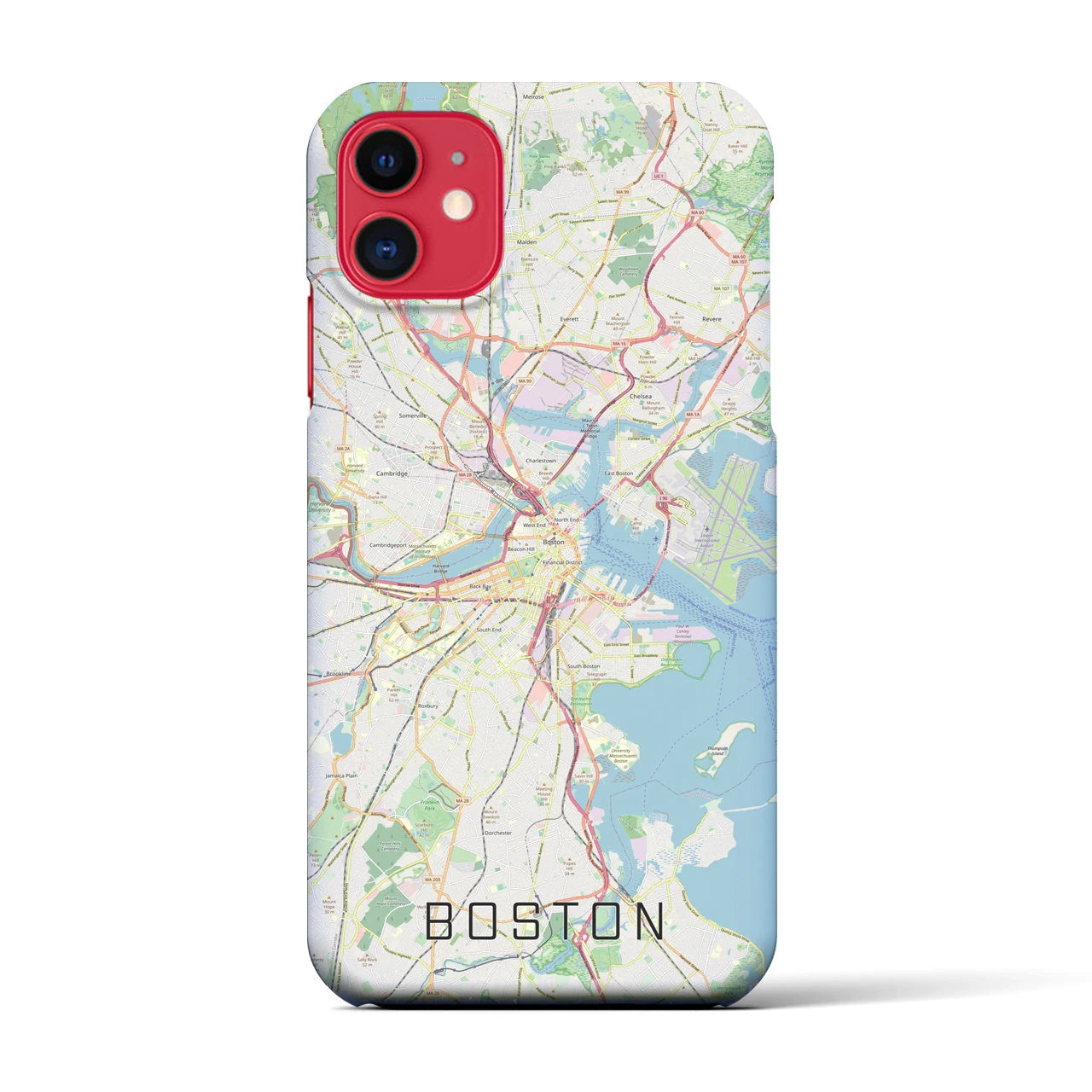 【ボストン】地図柄iPhoneケース（バックカバータイプ・ナチュラル）iPhone 11 用