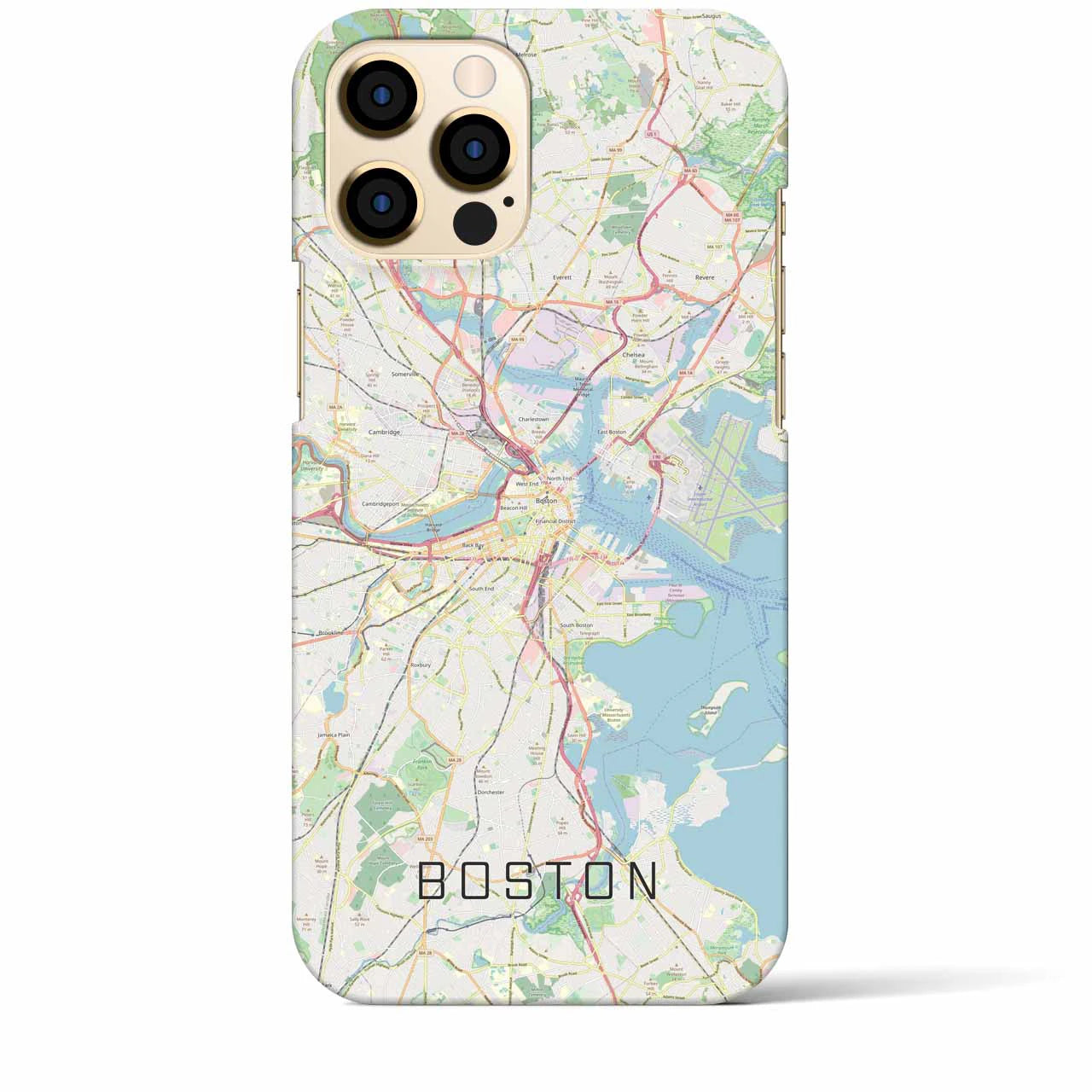 【ボストン】地図柄iPhoneケース（バックカバータイプ・ナチュラル）iPhone 12 Pro Max 用