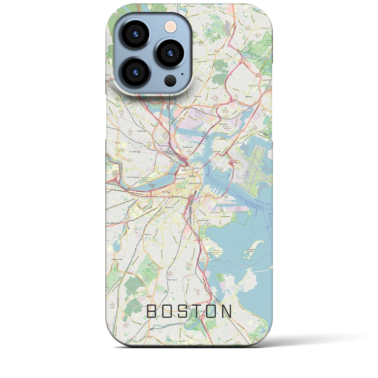 【ボストン】地図柄iPhoneケース（バックカバータイプ・ナチュラル）iPhone 13 Pro Max 用