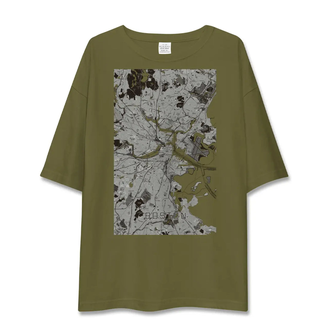 【ボストン(アメリカ)】地図柄ビッグシルエットTシャツ