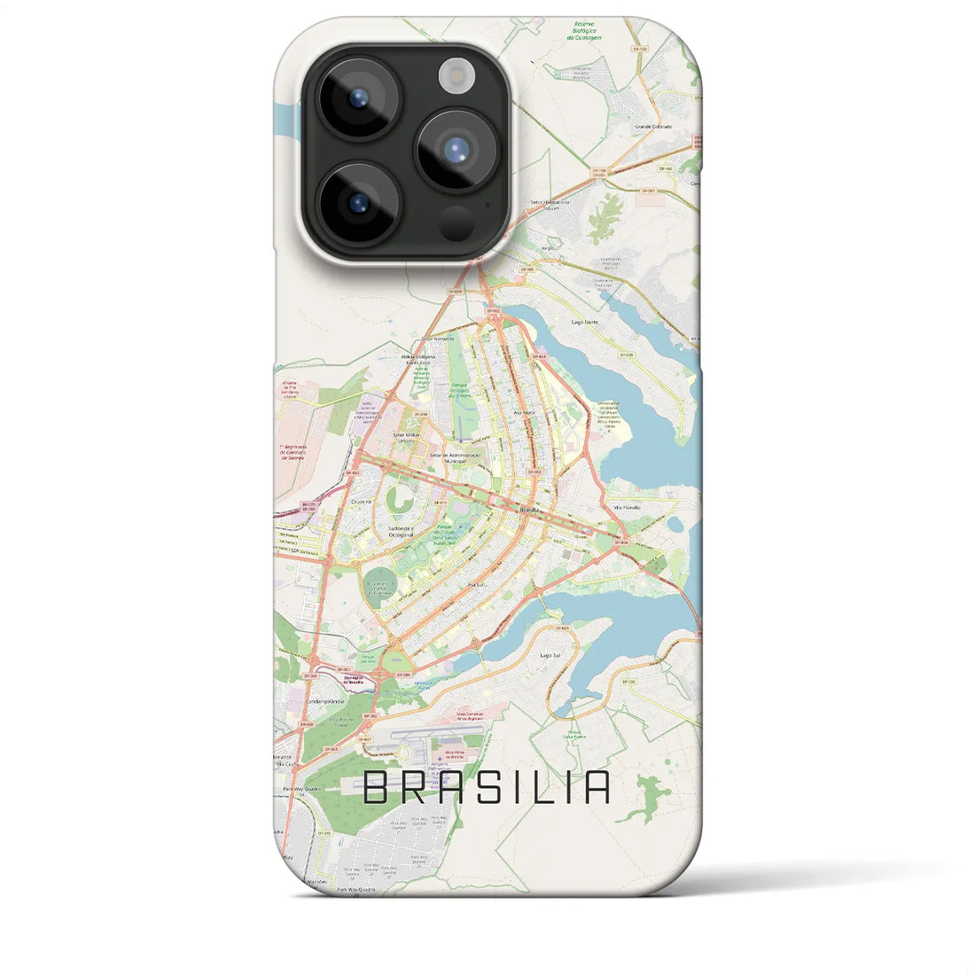 【ブラジリア】地図柄iPhoneケース（バックカバータイプ・ナチュラル）iPhone 15 Pro Max 用