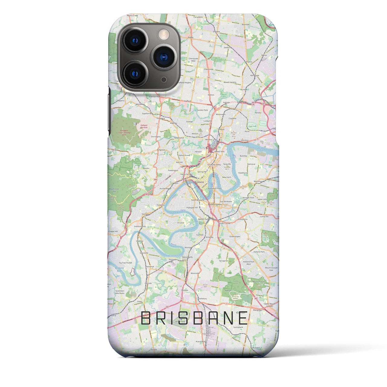 【ブリスベン】地図柄iPhoneケース（バックカバータイプ・ナチュラル）iPhone 11 Pro Max 用