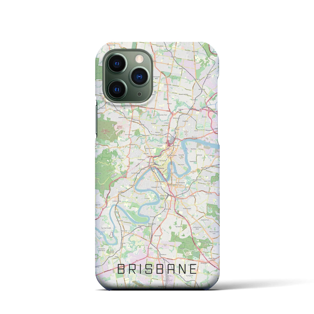【ブリスベン】地図柄iPhoneケース（バックカバータイプ・ナチュラル）iPhone 11 Pro 用