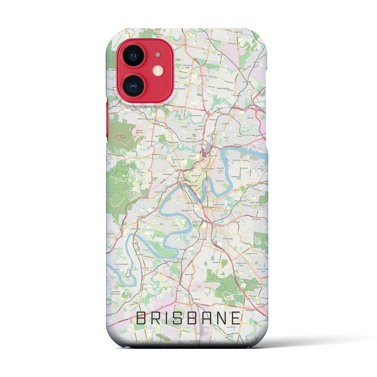【ブリスベン】地図柄iPhoneケース（バックカバータイプ・ナチュラル）iPhone 11 用