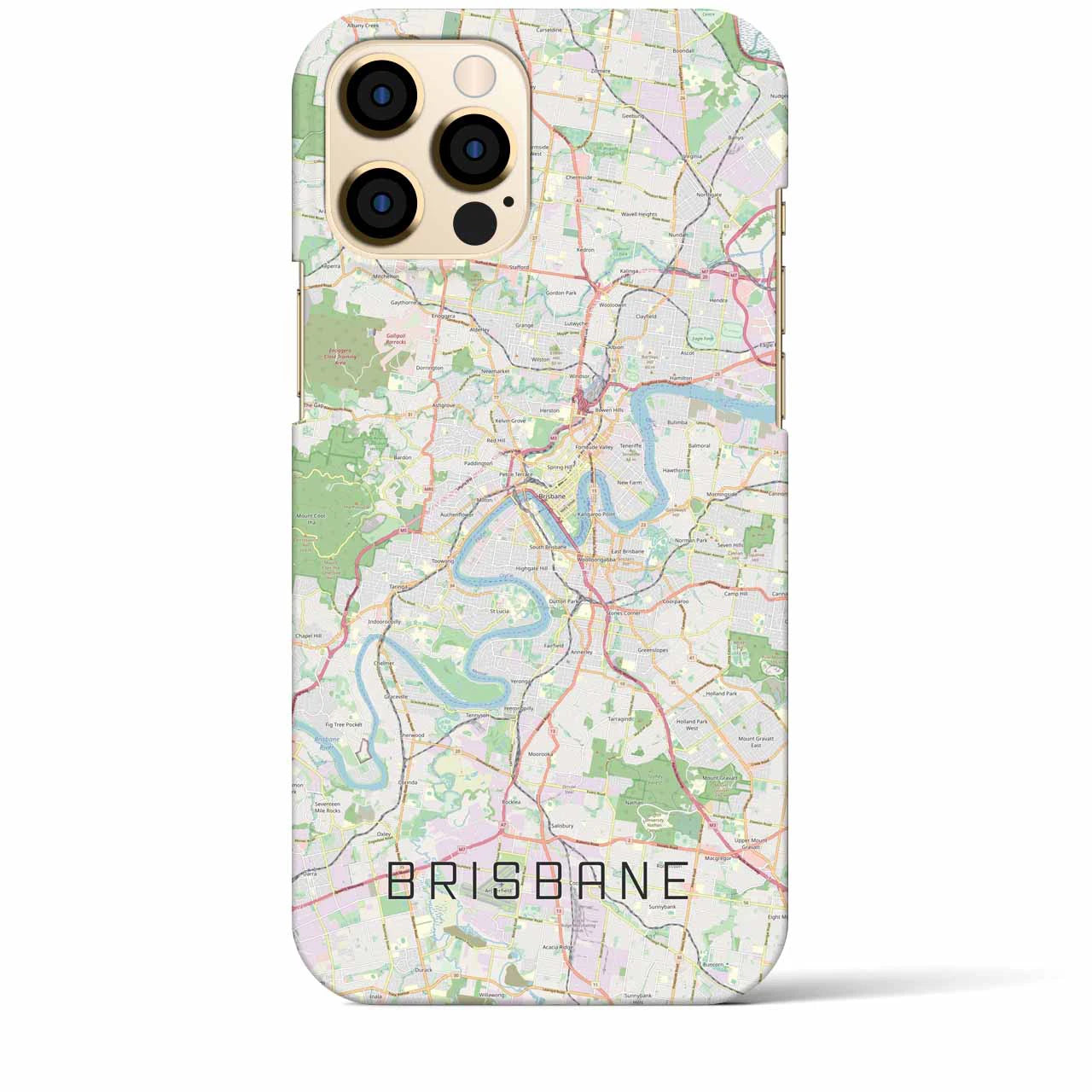 【ブリスベン】地図柄iPhoneケース（バックカバータイプ・ナチュラル）iPhone 12 Pro Max 用