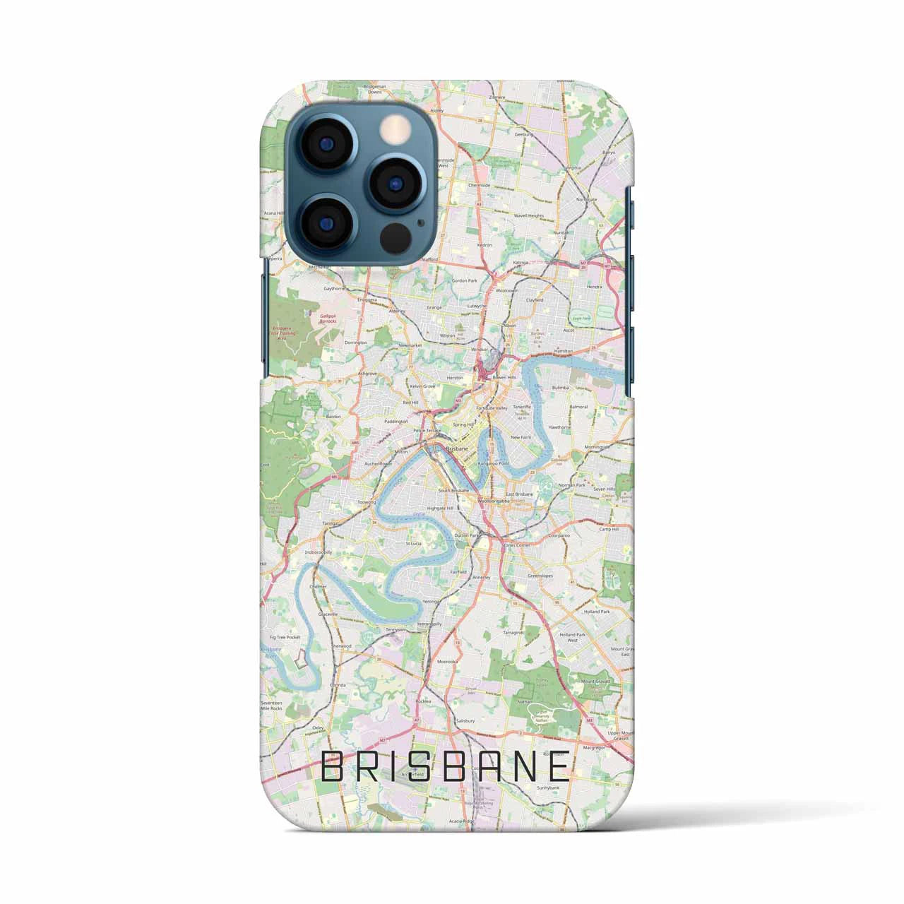 【ブリスベン】地図柄iPhoneケース（バックカバータイプ・ナチュラル）iPhone 12 / 12 Pro 用