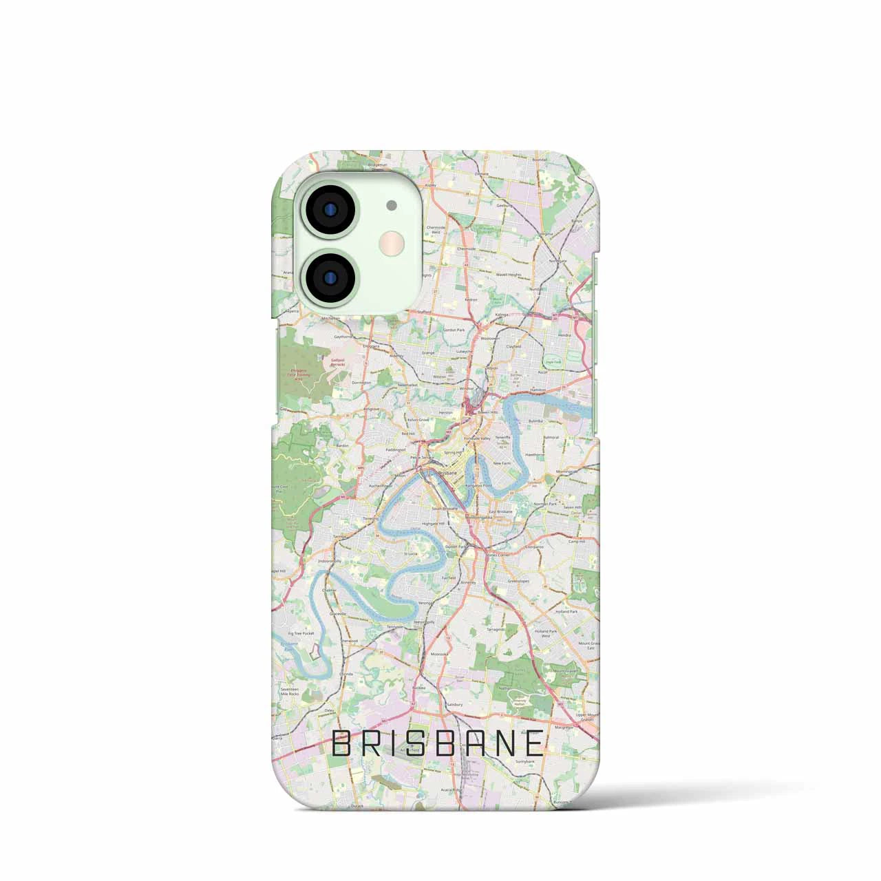 【ブリスベン】地図柄iPhoneケース（バックカバータイプ・ナチュラル）iPhone 12 mini 用