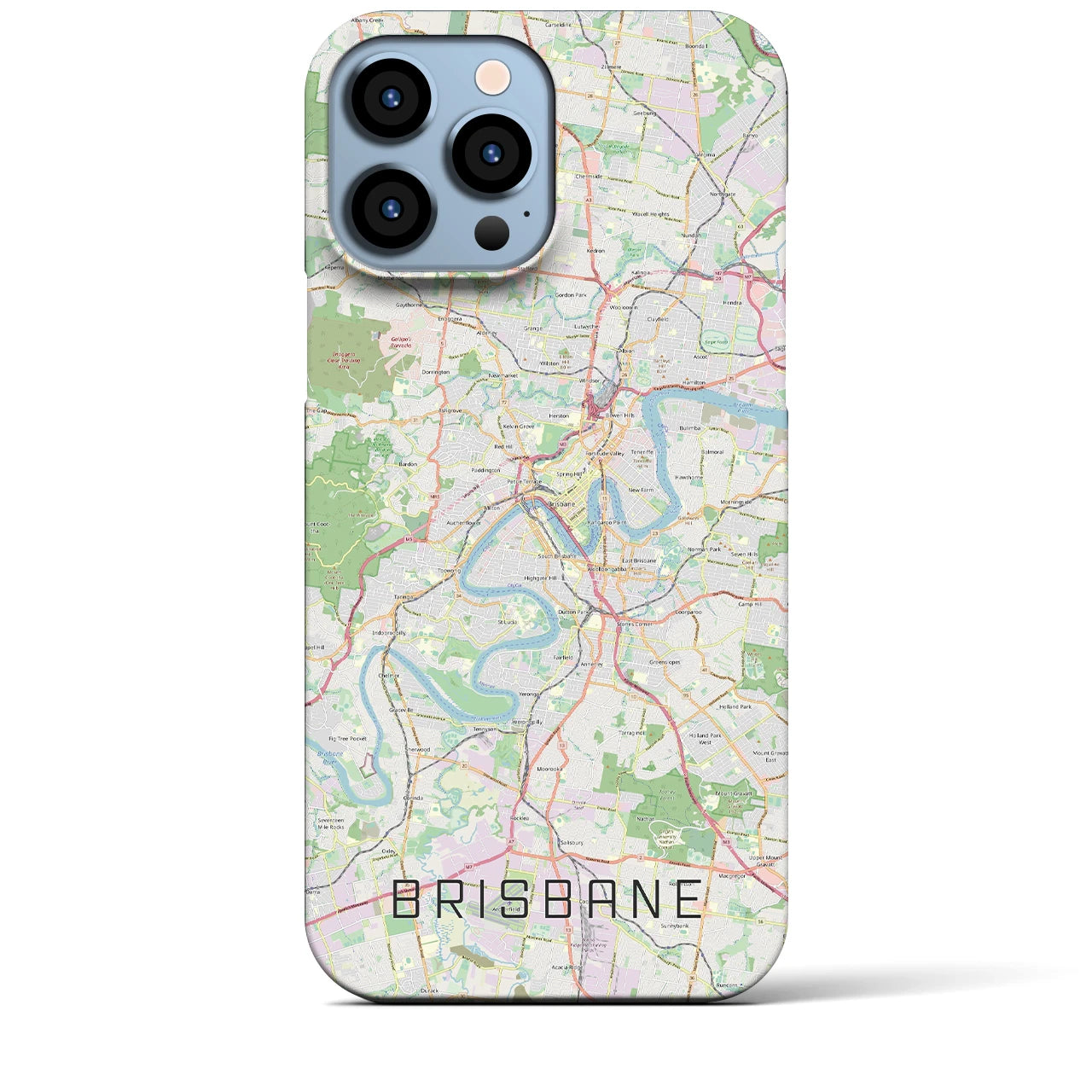 【ブリスベン】地図柄iPhoneケース（バックカバータイプ・ナチュラル）iPhone 13 Pro Max 用