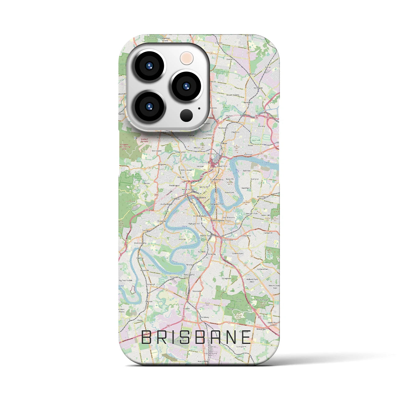 【ブリスベン】地図柄iPhoneケース（バックカバータイプ・ナチュラル）iPhone 13 Pro 用