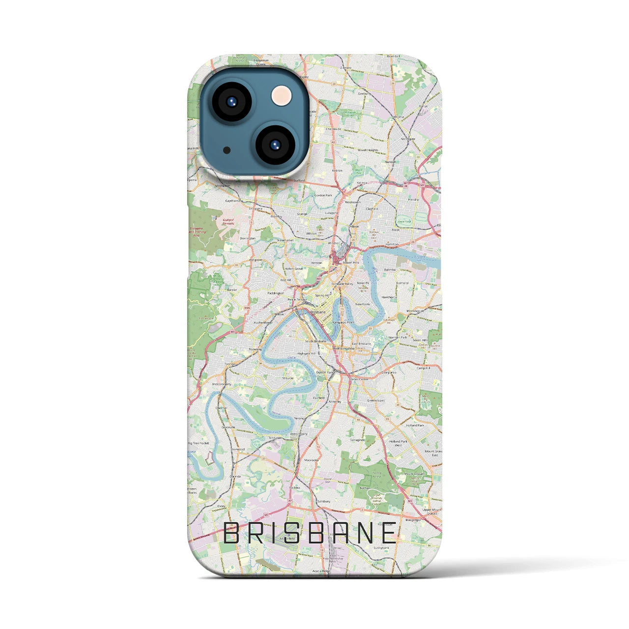 【ブリスベン】地図柄iPhoneケース（バックカバータイプ・ナチュラル）iPhone 13 用