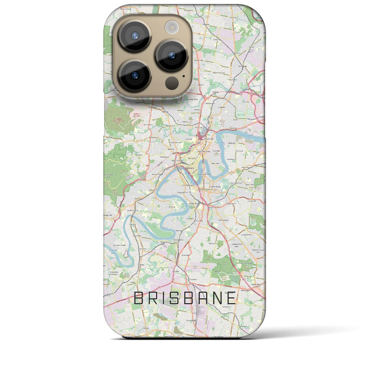 【ブリスベン】地図柄iPhoneケース（バックカバータイプ・ナチュラル）iPhone 14 Pro Max 用