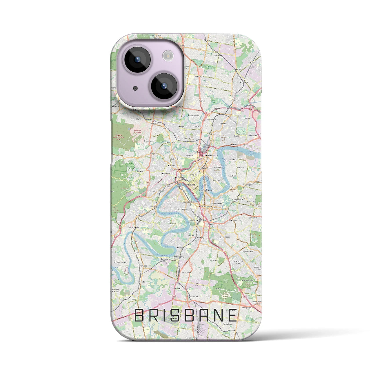 【ブリスベン】地図柄iPhoneケース（バックカバータイプ・ナチュラル）iPhone 14 用