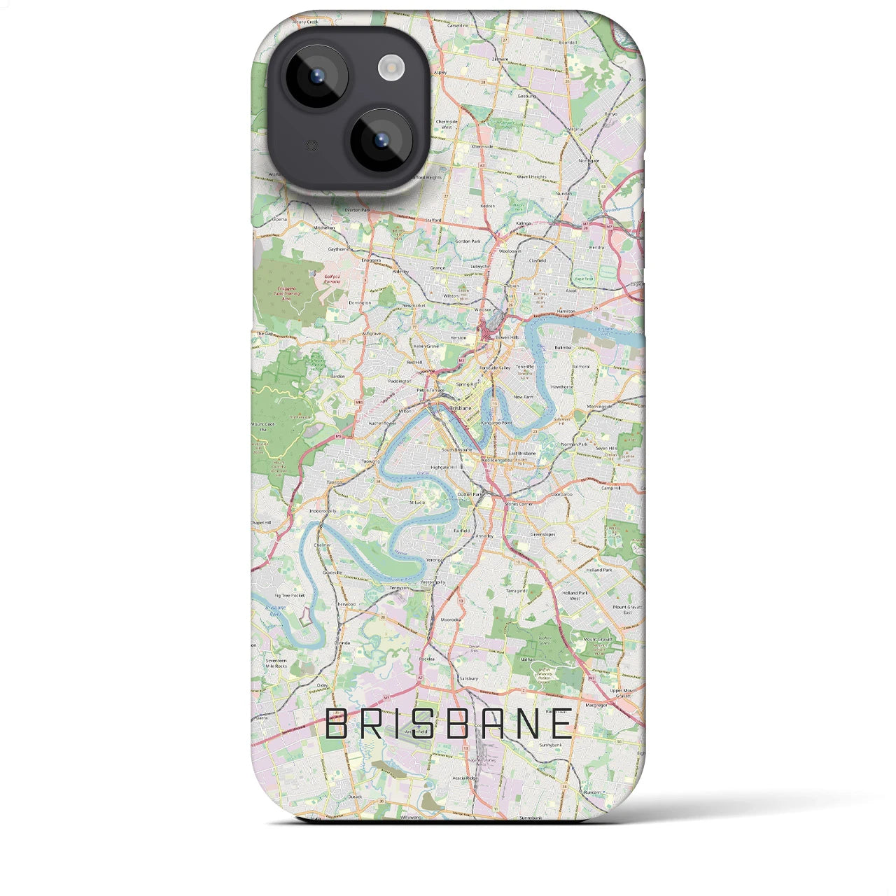 【ブリスベン】地図柄iPhoneケース（バックカバータイプ・ナチュラル）iPhone 14 Plus 用