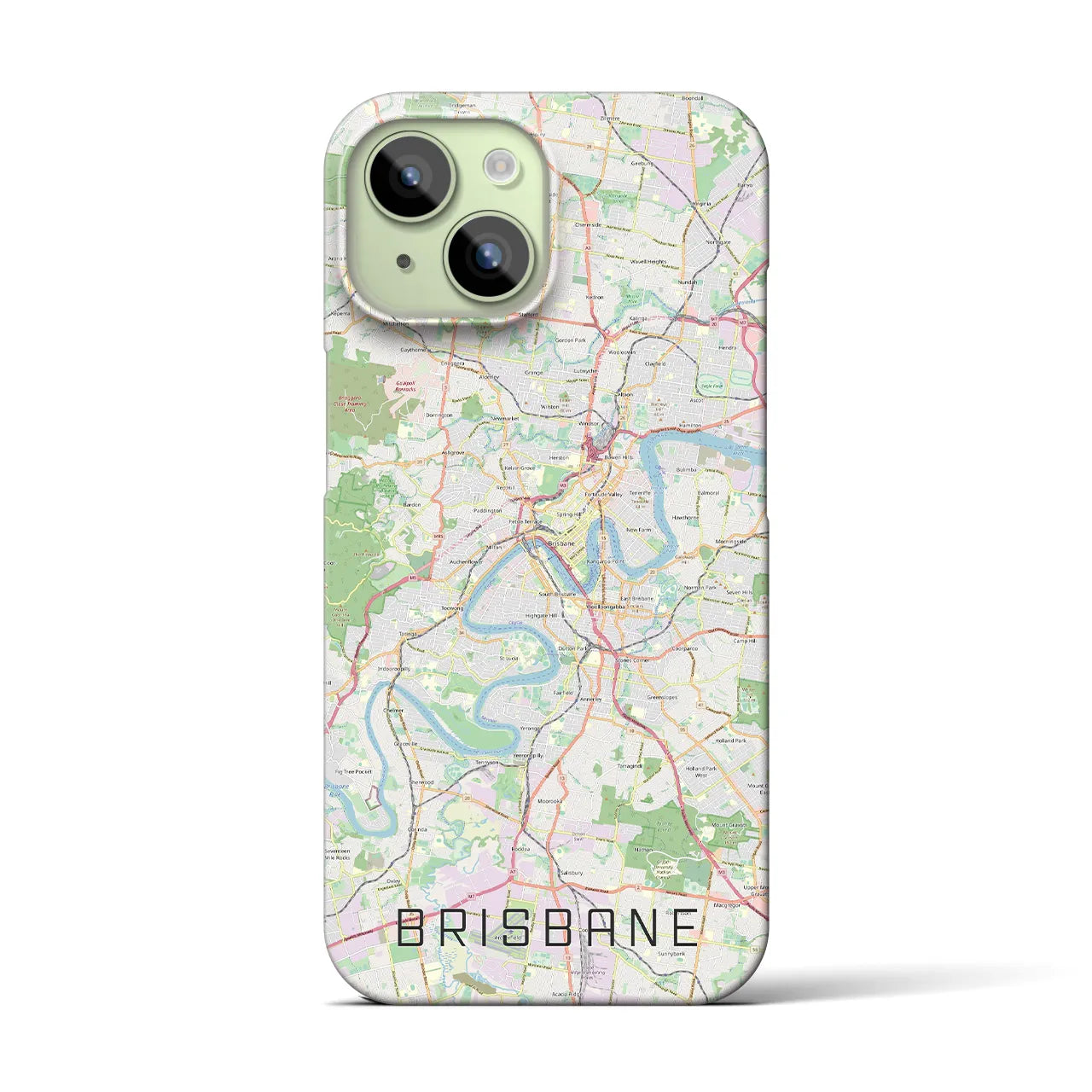 【ブリスベン】地図柄iPhoneケース（バックカバータイプ・ナチュラル）iPhone 15 用