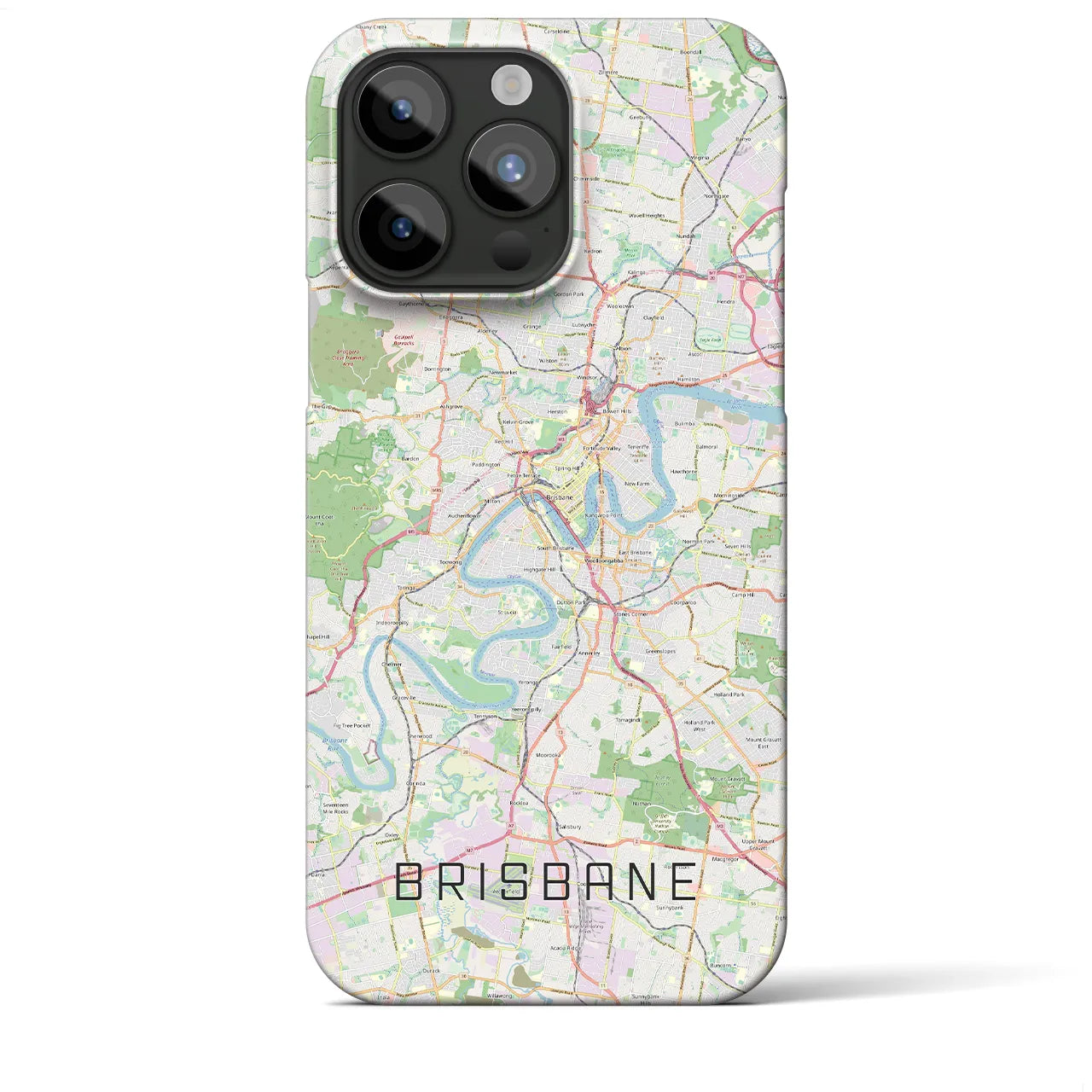 【ブリスベン】地図柄iPhoneケース（バックカバータイプ・ナチュラル）iPhone 15 Pro Max 用