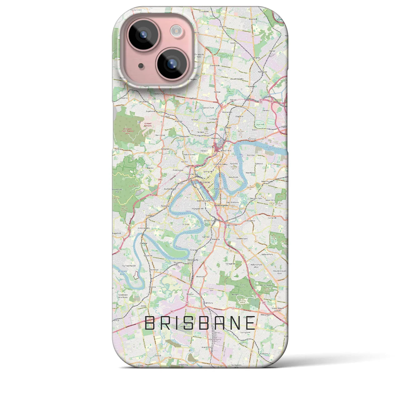 【ブリスベン】地図柄iPhoneケース（バックカバータイプ・ナチュラル）iPhone 15 Plus 用