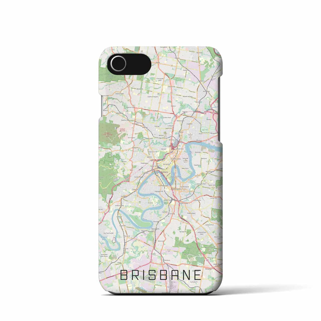 【ブリスベン】地図柄iPhoneケース（バックカバータイプ・ナチュラル）iPhone SE（第3 / 第2世代） / 8 / 7 / 6s / 6 用