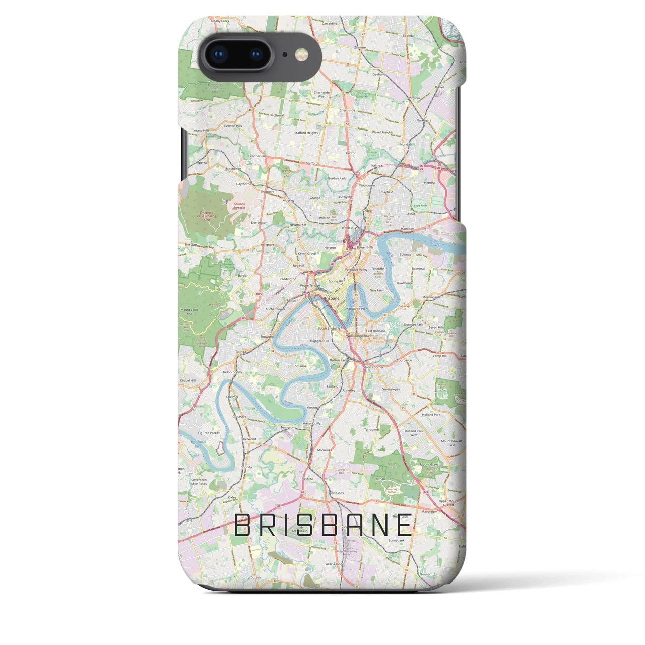 【ブリスベン】地図柄iPhoneケース（バックカバータイプ・ナチュラル）iPhone 8Plus /7Plus / 6sPlus / 6Plus 用