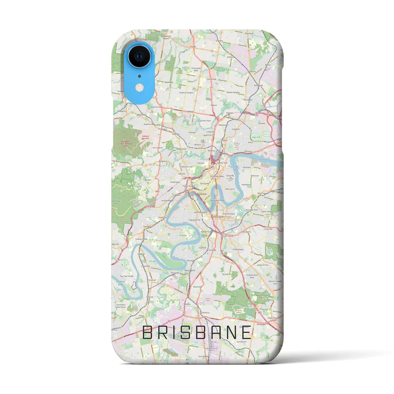 【ブリスベン】地図柄iPhoneケース（バックカバータイプ・ナチュラル）iPhone XR 用