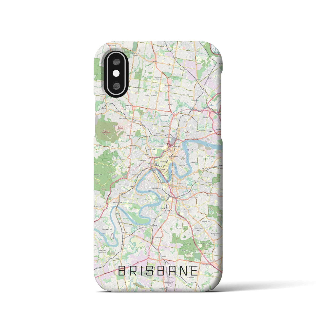 【ブリスベン】地図柄iPhoneケース（バックカバータイプ・ナチュラル）iPhone XS / X 用