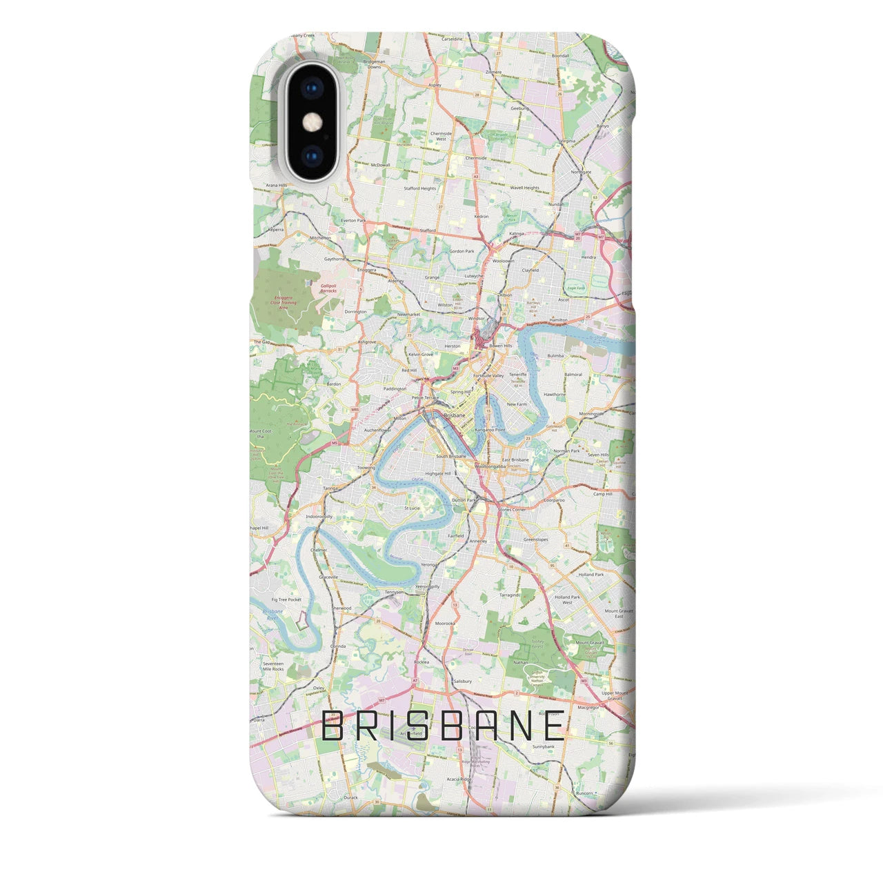 【ブリスベン】地図柄iPhoneケース（バックカバータイプ・ナチュラル）iPhone XS Max 用