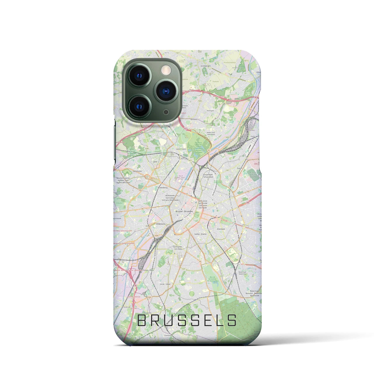 【ブリュッセル】地図柄iPhoneケース（バックカバータイプ・ナチュラル）iPhone 11 Pro 用