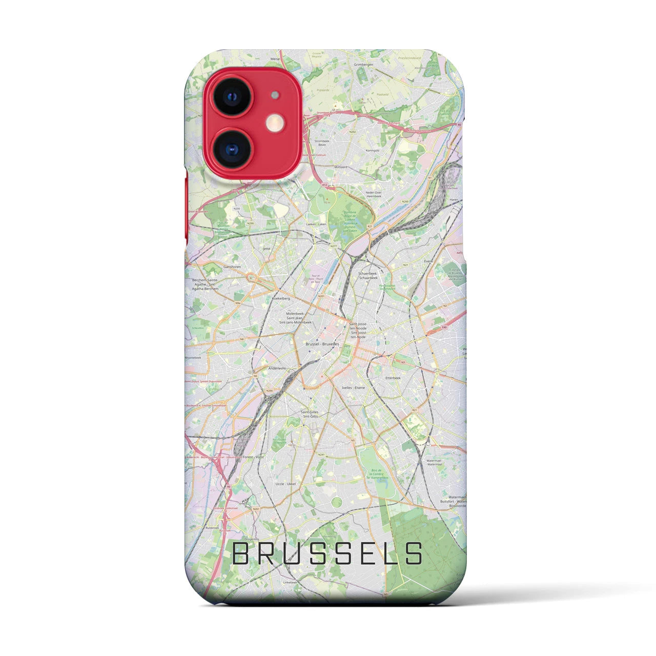 【ブリュッセル】地図柄iPhoneケース（バックカバータイプ・ナチュラル）iPhone 11 用