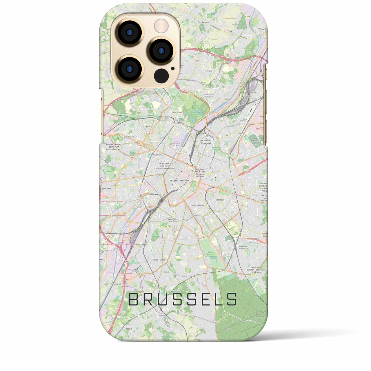 【ブリュッセル】地図柄iPhoneケース（バックカバータイプ・ナチュラル）iPhone 12 Pro Max 用