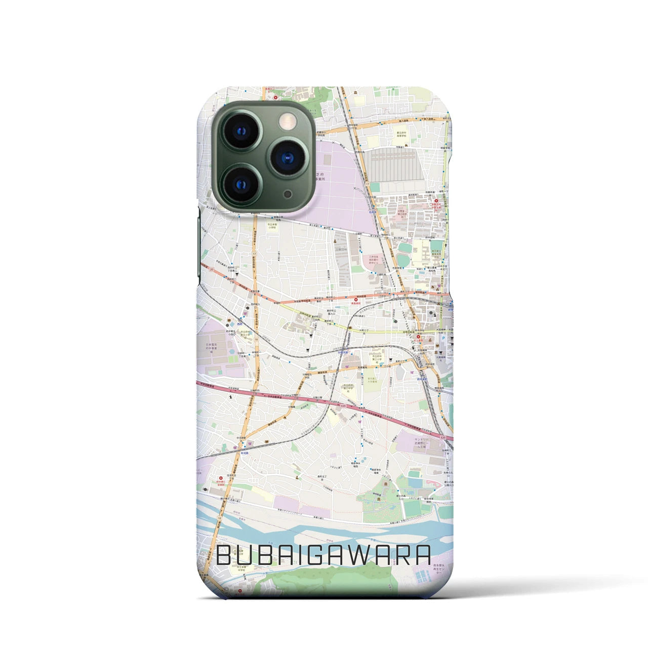 【分倍河原】地図柄iPhoneケース（バックカバータイプ・ナチュラル）iPhone 11 Pro 用