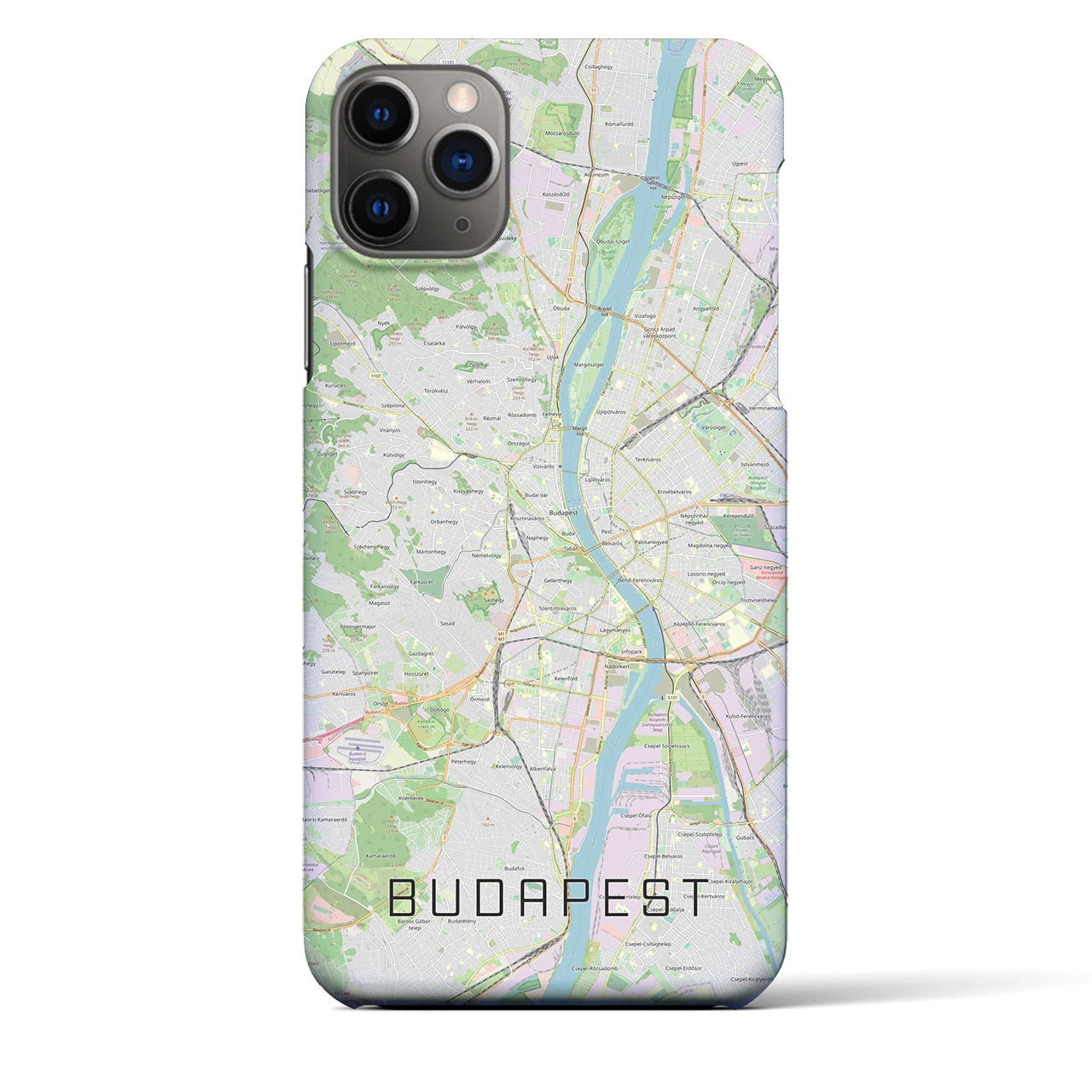 【ブダペスト】地図柄iPhoneケース（バックカバータイプ・ナチュラル）iPhone 11 Pro Max 用