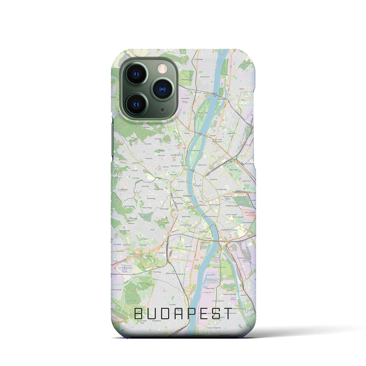 【ブダペスト】地図柄iPhoneケース（バックカバータイプ・ナチュラル）iPhone 11 Pro 用