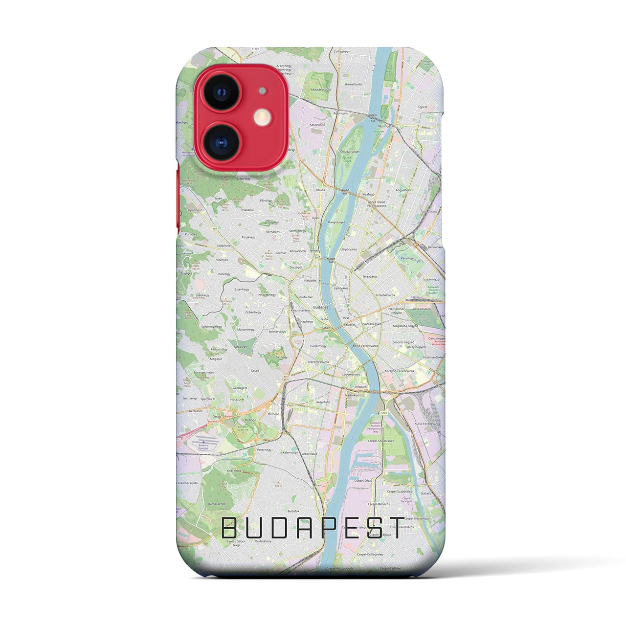 【ブダペスト】地図柄iPhoneケース（バックカバータイプ・ナチュラル）iPhone 11 用