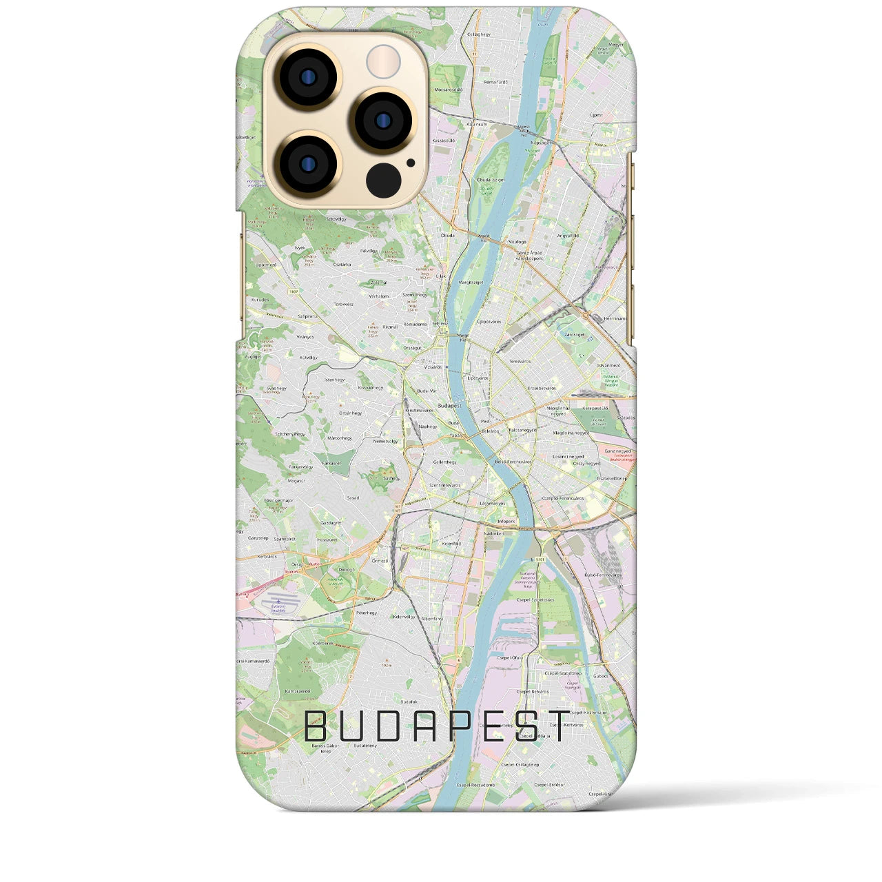 【ブダペスト】地図柄iPhoneケース（バックカバータイプ・ナチュラル）iPhone 12 Pro Max 用