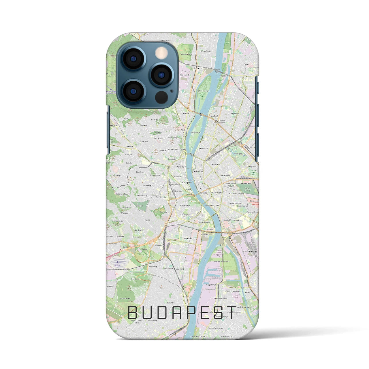 【ブダペスト】地図柄iPhoneケース（バックカバータイプ・ナチュラル）iPhone 12 / 12 Pro 用