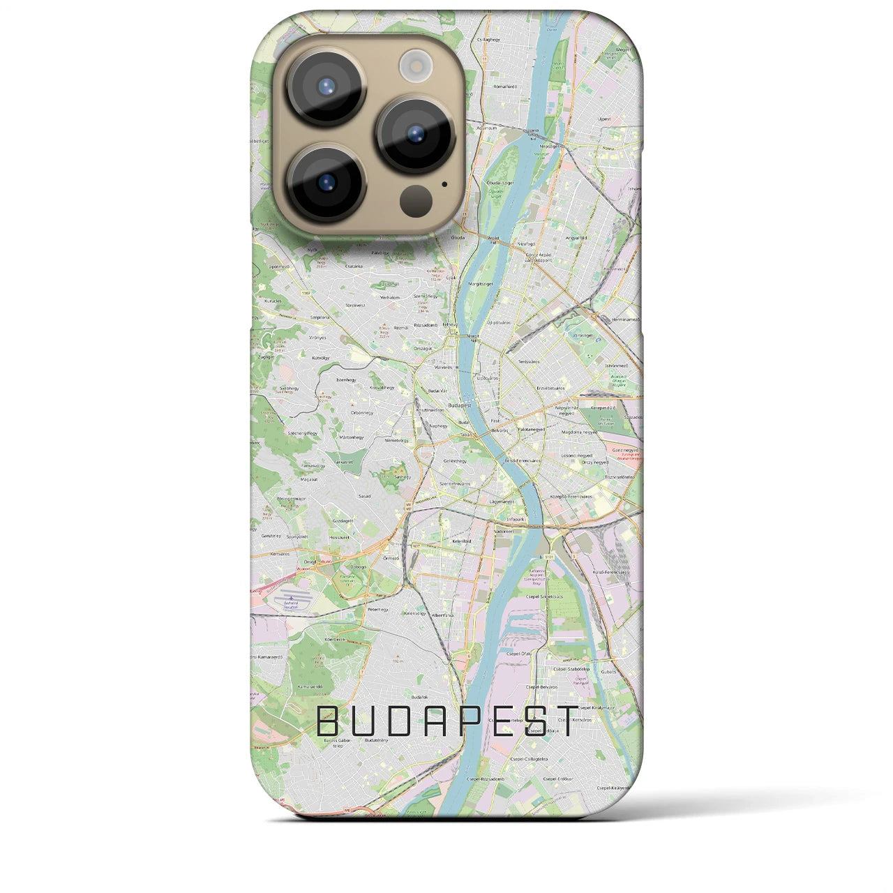 【ブダペスト】地図柄iPhoneケース（バックカバータイプ・ナチュラル）iPhone 14 Pro Max 用