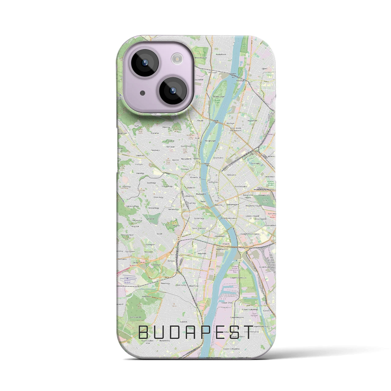 【ブダペスト】地図柄iPhoneケース（バックカバータイプ・ナチュラル）iPhone 14 用