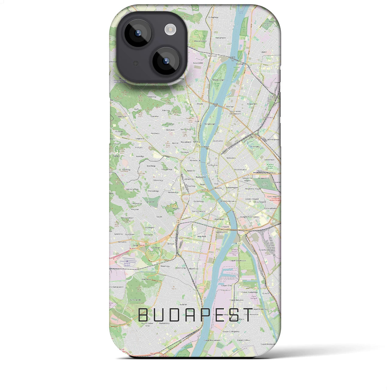 【ブダペスト】地図柄iPhoneケース（バックカバータイプ・ナチュラル）iPhone 14 Plus 用