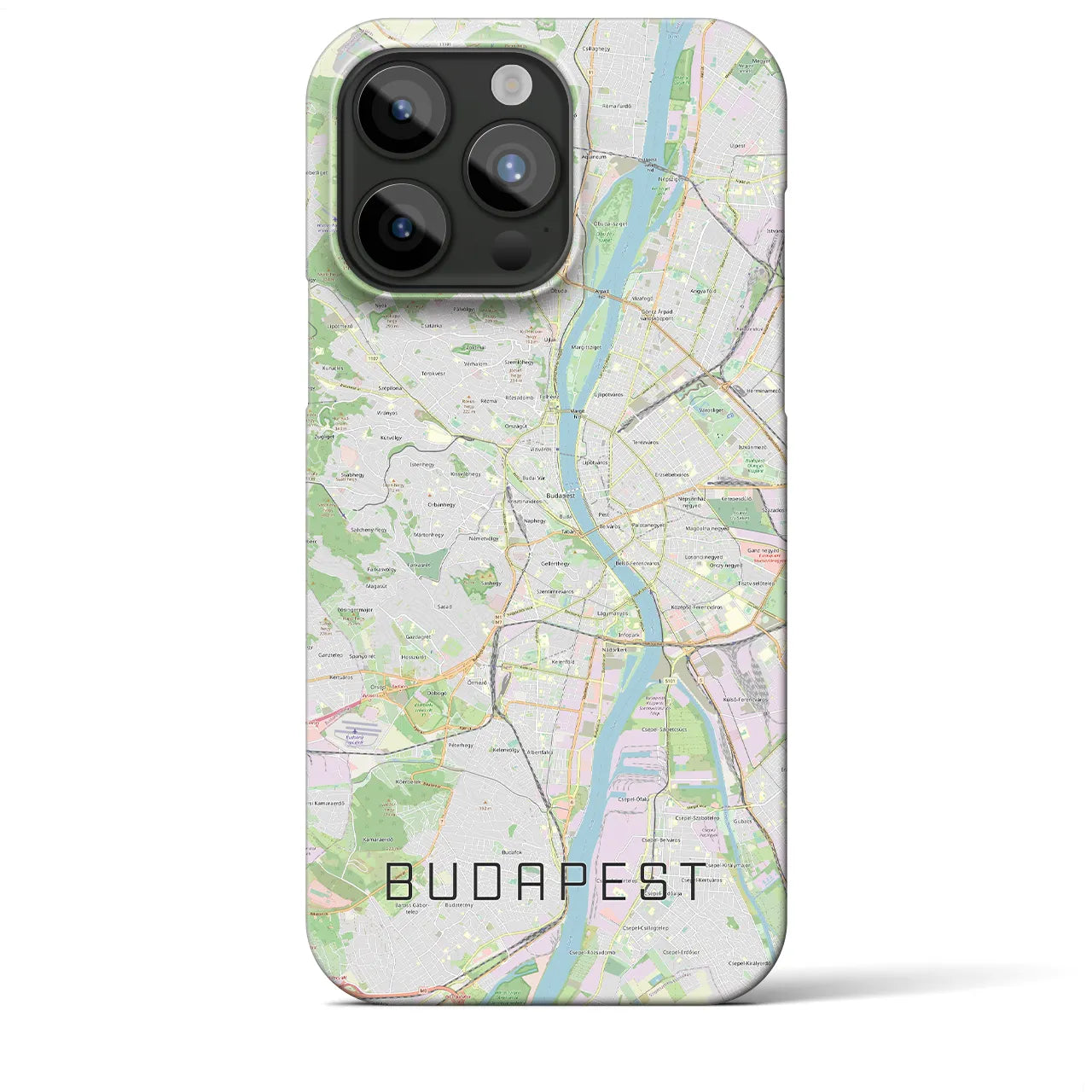 【ブダペスト】地図柄iPhoneケース（バックカバータイプ・ナチュラル）iPhone 15 Pro Max 用