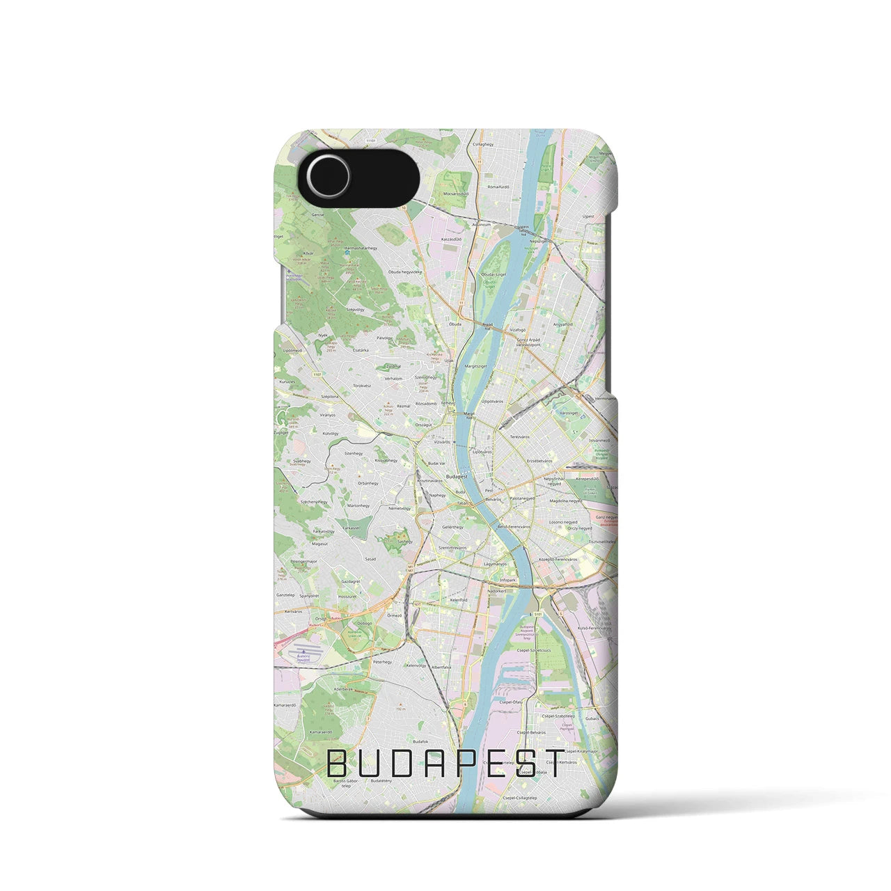 【ブダペスト】地図柄iPhoneケース（バックカバータイプ・ナチュラル）iPhone SE（第3 / 第2世代） / 8 / 7 / 6s / 6 用