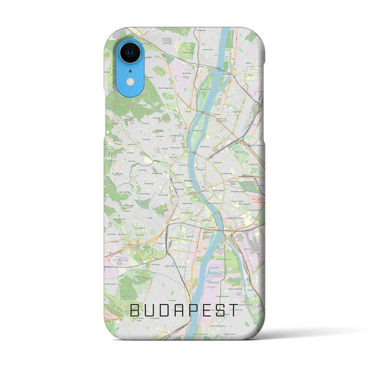 【ブダペスト】地図柄iPhoneケース（バックカバータイプ・ナチュラル）iPhone XR 用