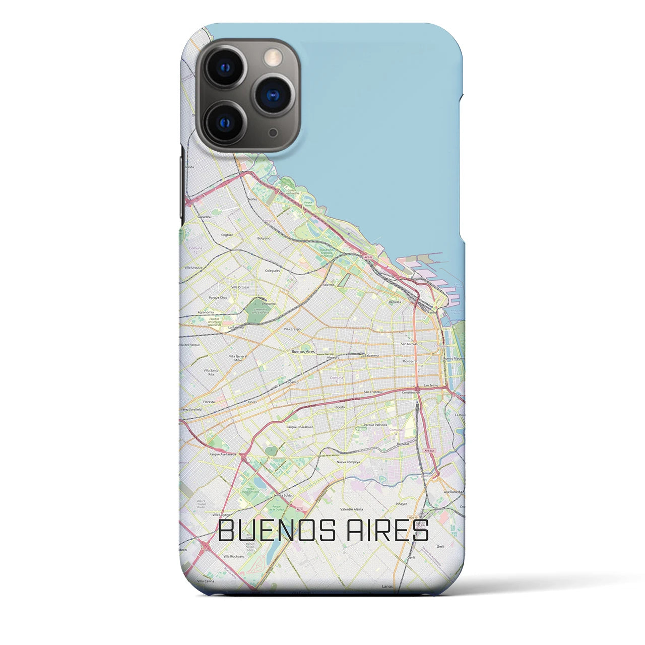 【ブエノスアイレス】地図柄iPhoneケース（バックカバータイプ・ナチュラル）iPhone 11 Pro Max 用