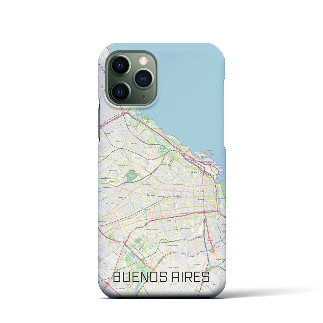 【ブエノスアイレス】地図柄iPhoneケース（バックカバータイプ・ナチュラル）iPhone 11 Pro 用
