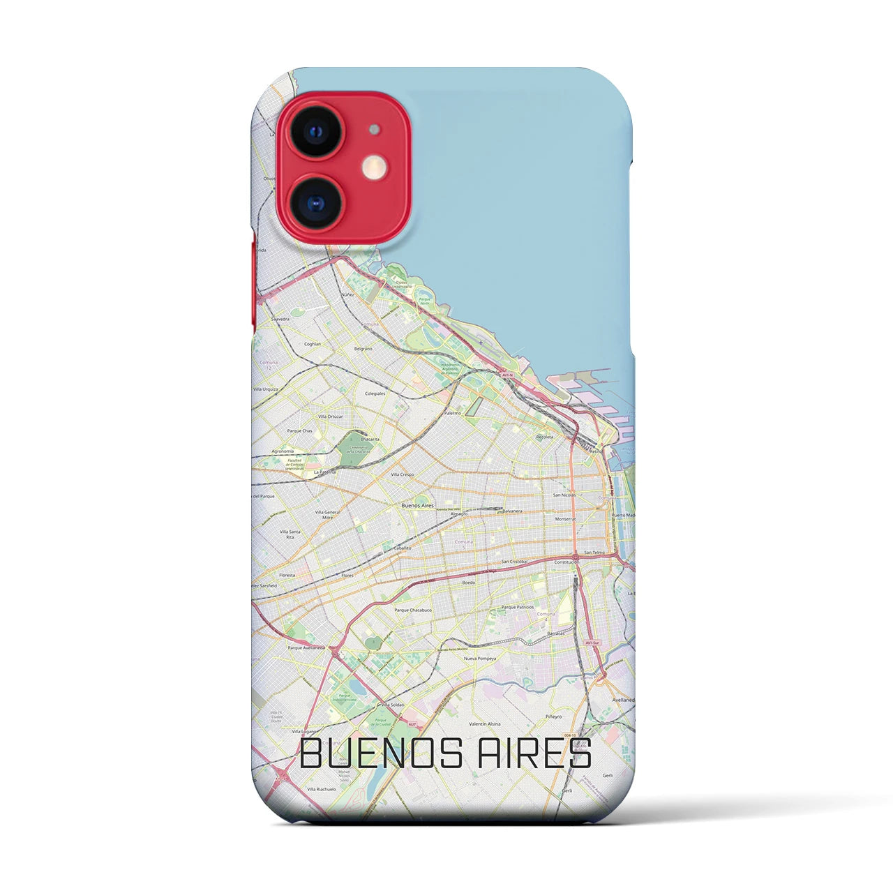 【ブエノスアイレス】地図柄iPhoneケース（バックカバータイプ・ナチュラル）iPhone 11 用