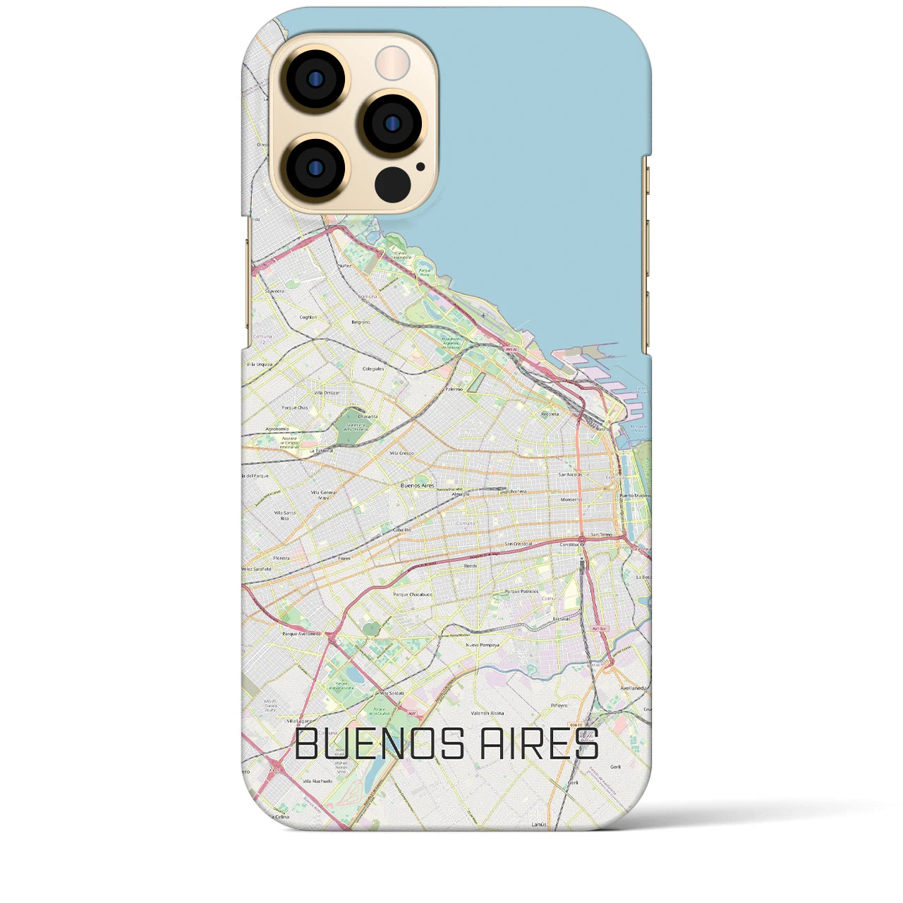 【ブエノスアイレス】地図柄iPhoneケース（バックカバータイプ・ナチュラル）iPhone 12 Pro Max 用