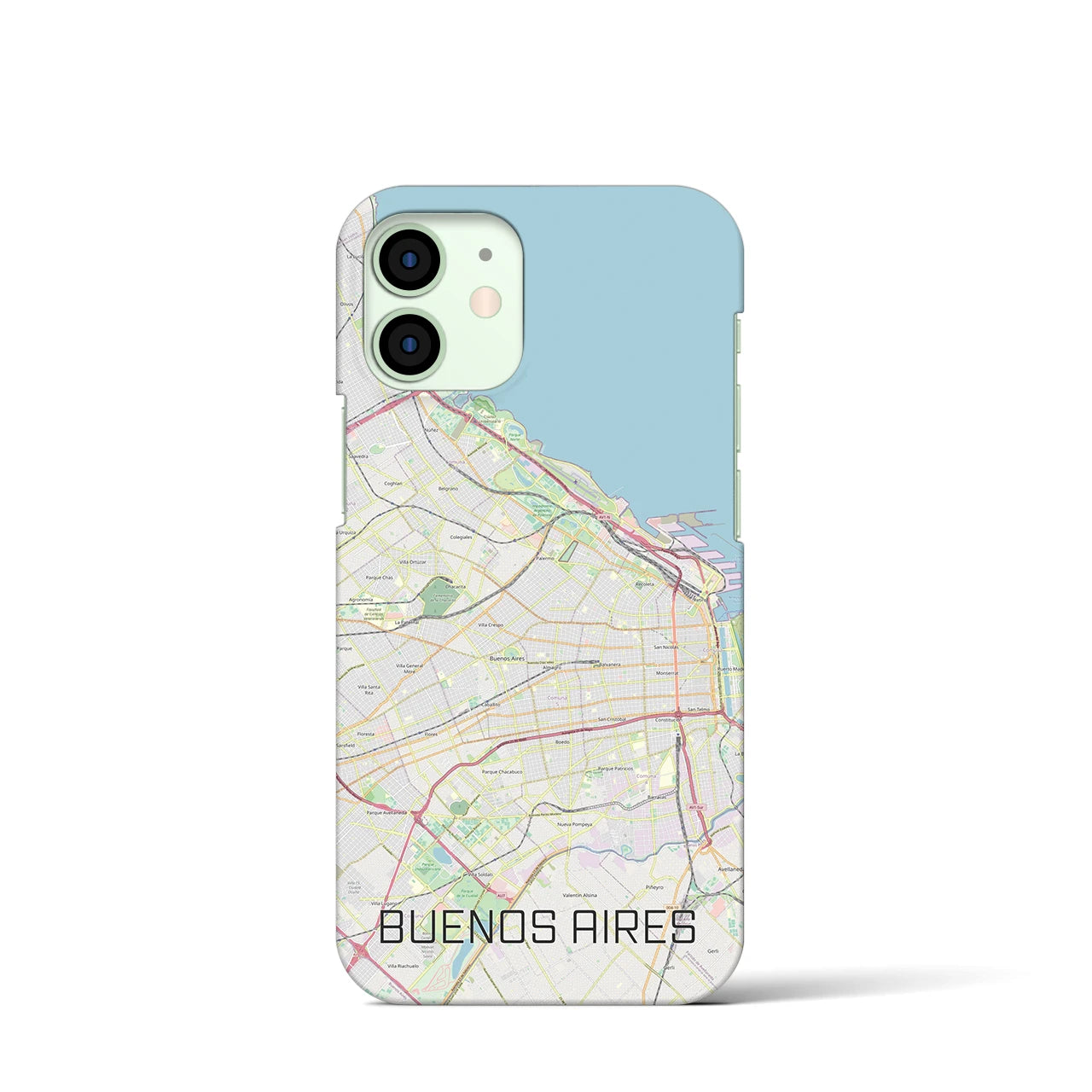 【ブエノスアイレス】地図柄iPhoneケース（バックカバータイプ・ナチュラル）iPhone 12 mini 用