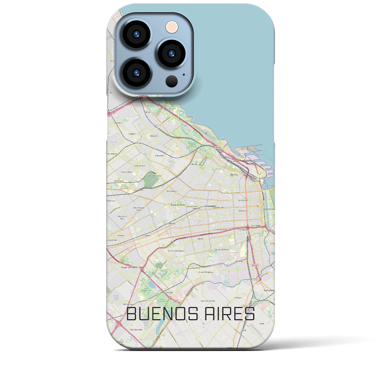 【ブエノスアイレス】地図柄iPhoneケース（バックカバータイプ・ナチュラル）iPhone 13 Pro Max 用