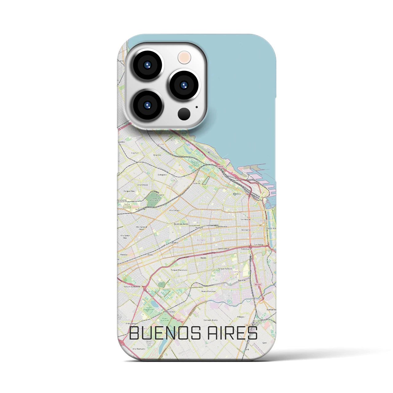 【ブエノスアイレス】地図柄iPhoneケース（バックカバータイプ・ナチュラル）iPhone 13 Pro 用