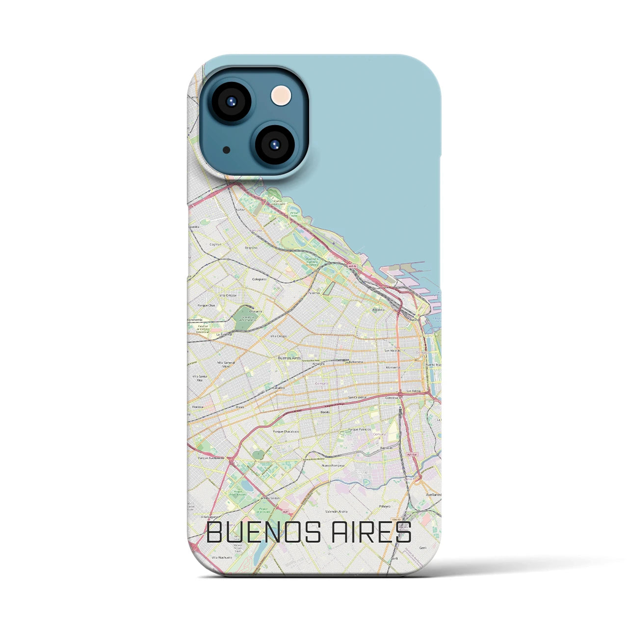 【ブエノスアイレス】地図柄iPhoneケース（バックカバータイプ・ナチュラル）iPhone 13 用