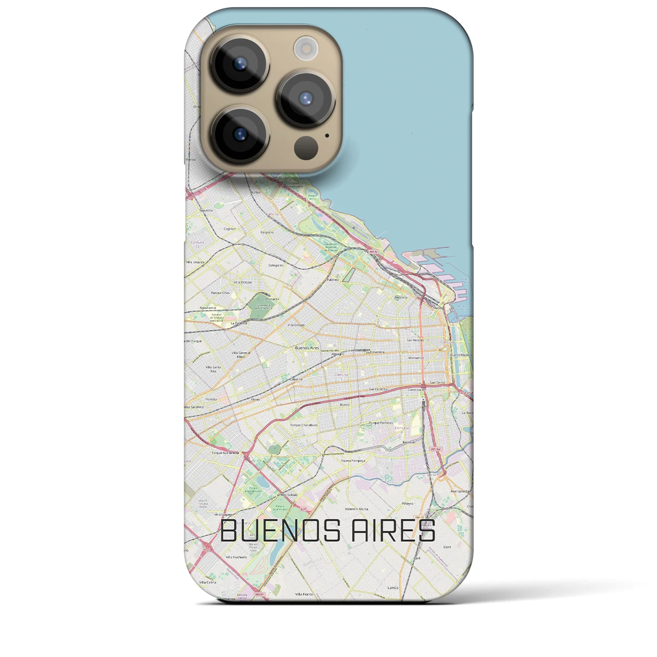【ブエノスアイレス】地図柄iPhoneケース（バックカバータイプ・ナチュラル）iPhone 14 Pro Max 用